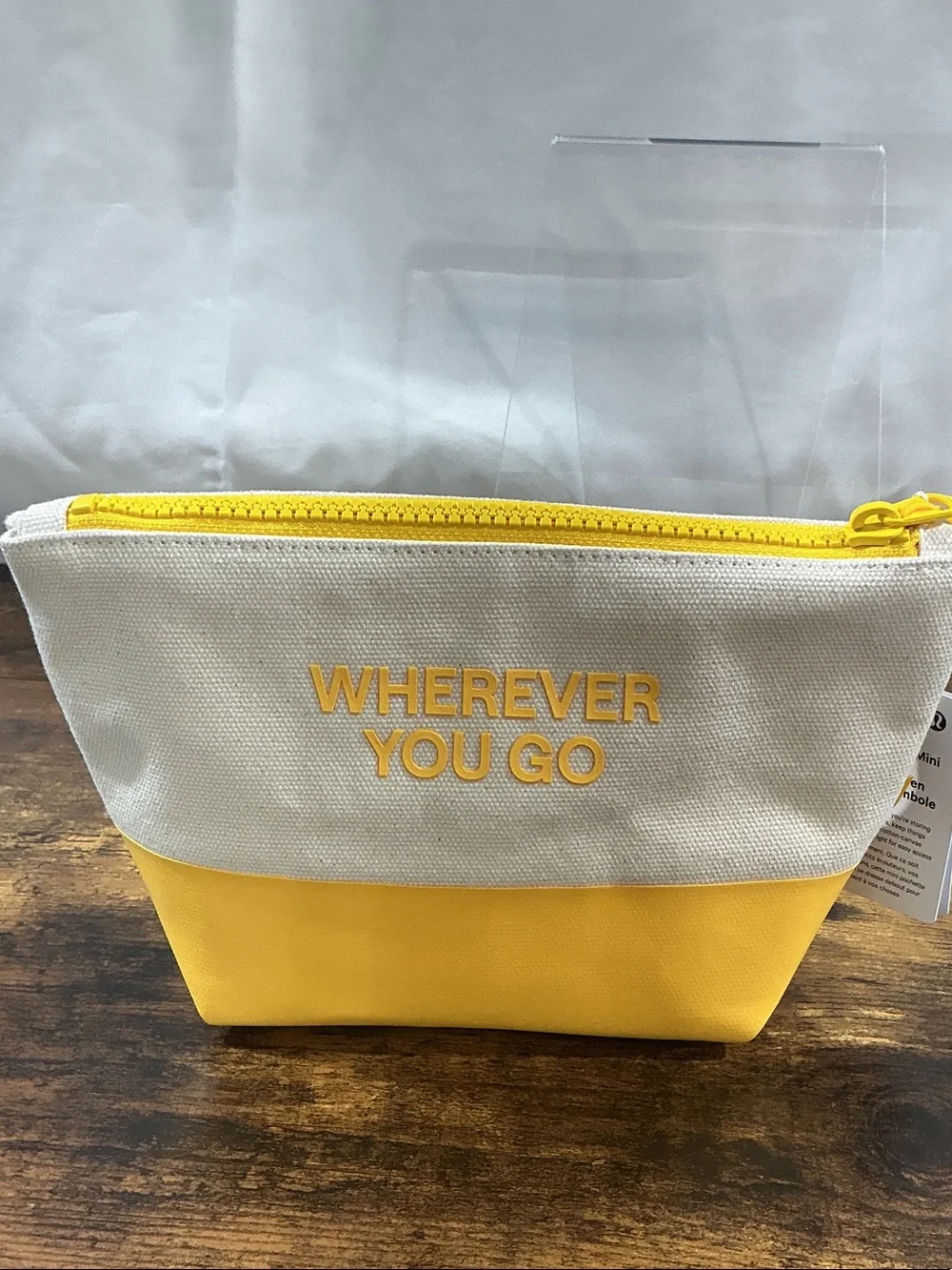 lululemon athletica Cream and Yellow Cosmetic Pouch